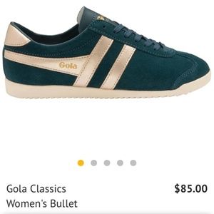 Gola Bullet women's 8 teal gold sneaker leather